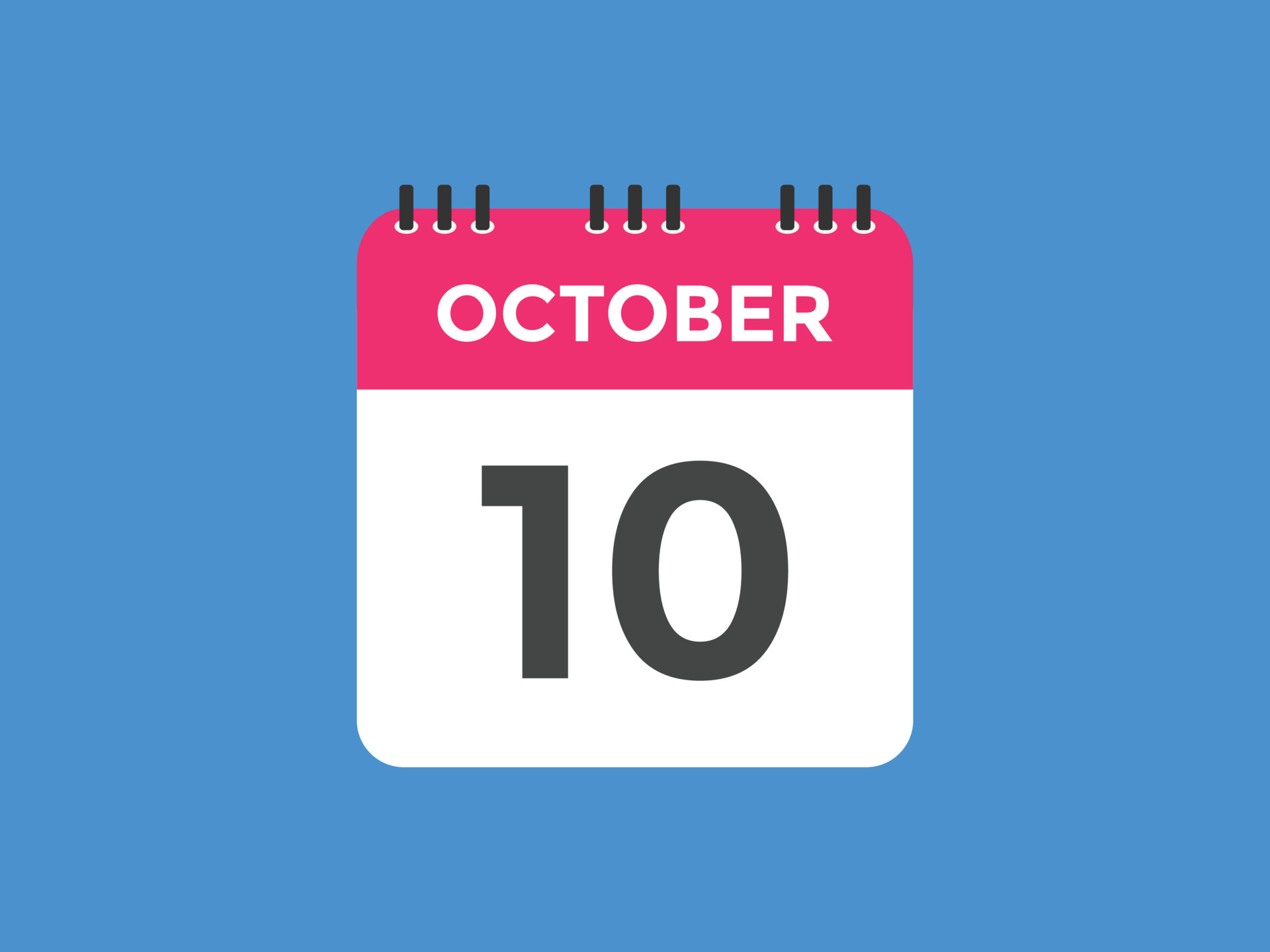 October 10 calendar reminder 10th october daily calendar icon template