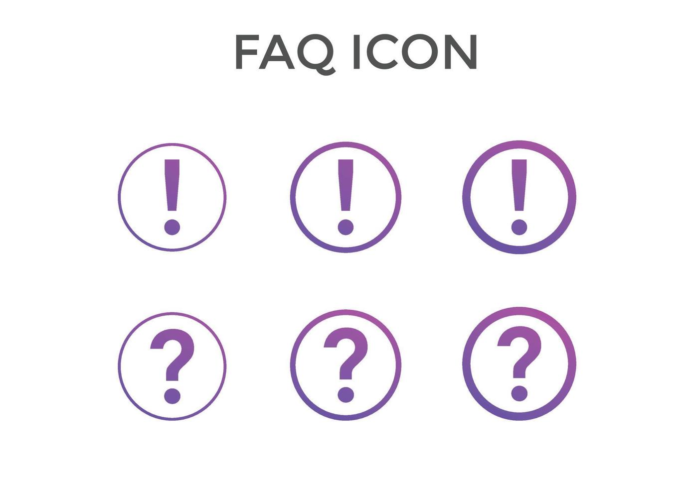 conjunto de ilustración de vector de icono de preguntas frecuentes. signo de interrogación