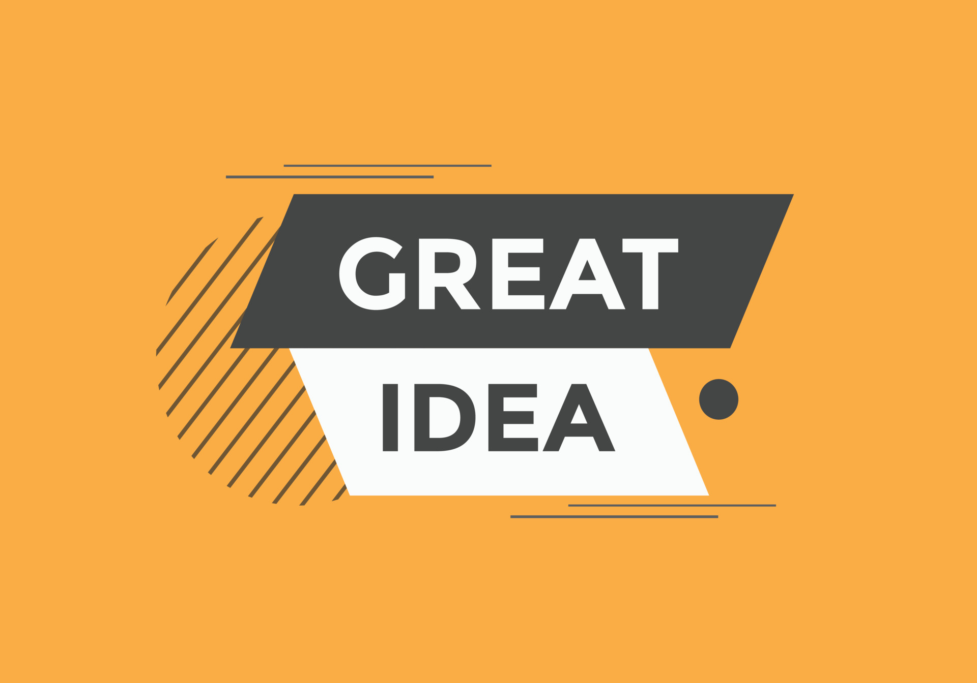 Great idea text button. Great idea speech bubble. Great idea text web ...