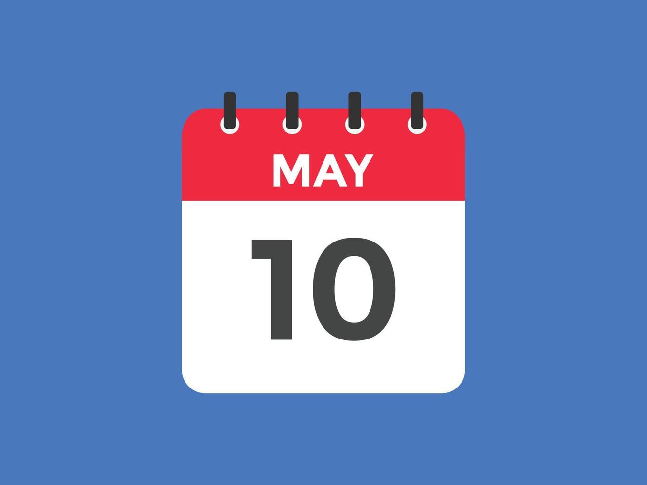may 10 calendar reminder. 10th may daily calendar icon template