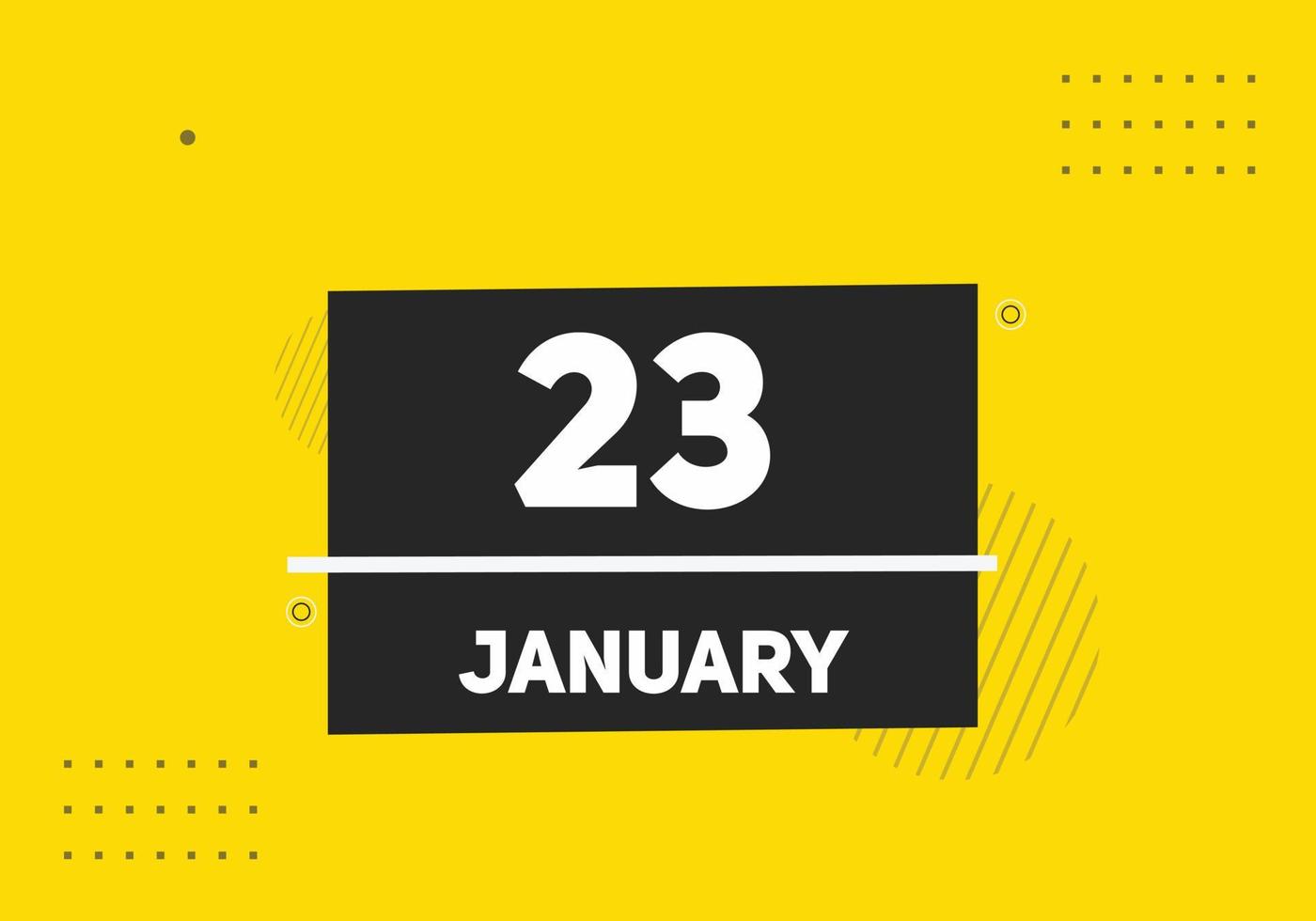january 23 calendar reminder. 23th january daily calendar icon template. Calendar 23th january icon Design template. Vector illustration