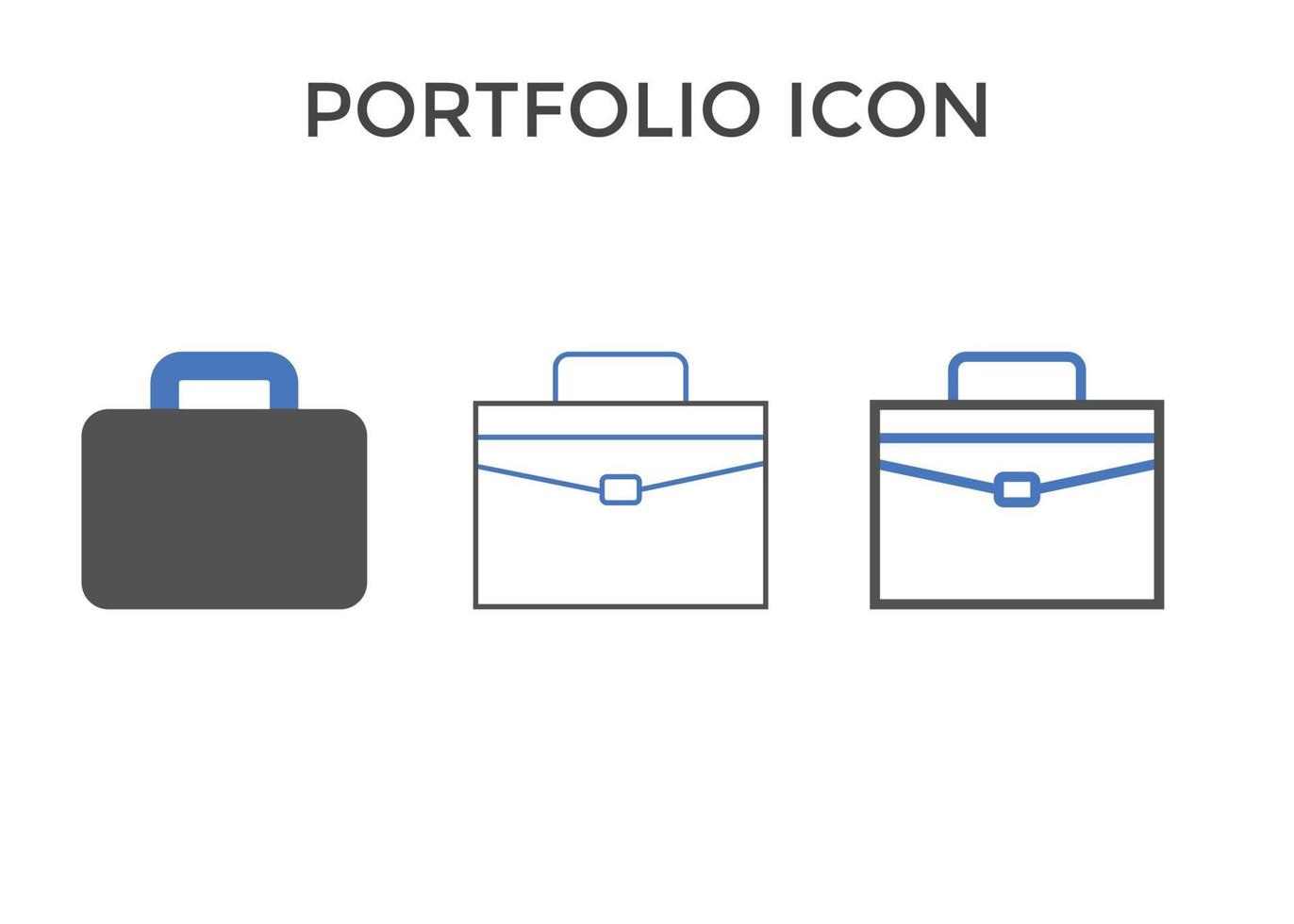 Set of portfolio icons. Bag or baggage icon. Concept for web design vector