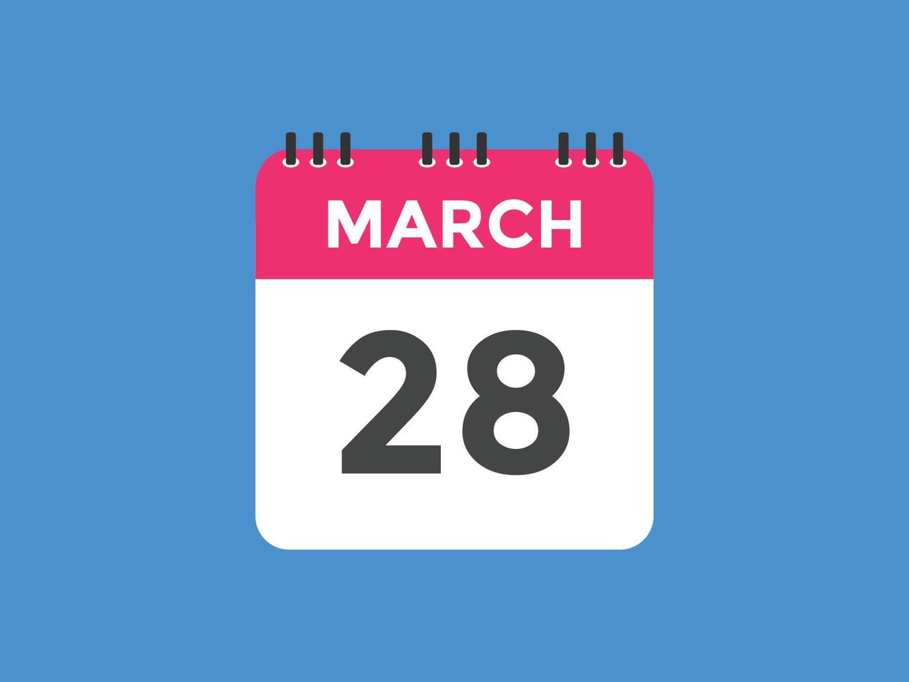 march 28 calendar reminder. 28th march daily calendar icon template.  Calendar 28th march icon Design template. Vector illustration 11053732  Vector Art at Vecteezy