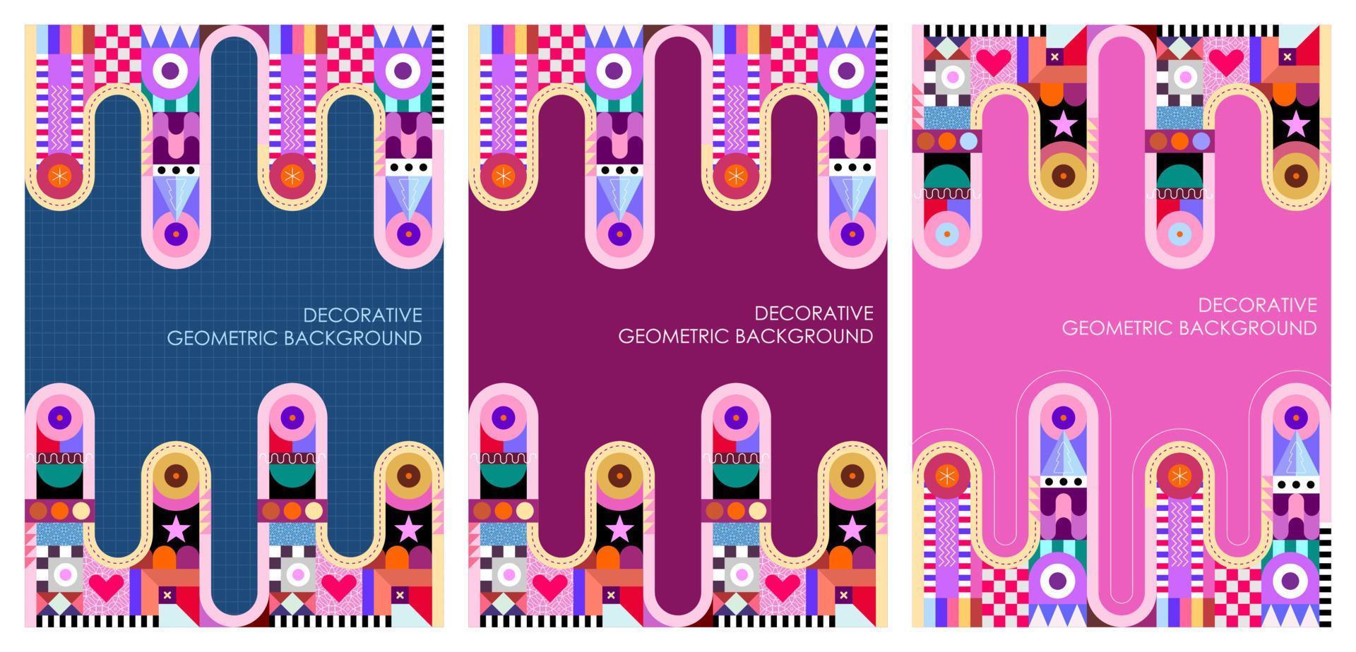 Decorative Geometric Pattern Designs vector