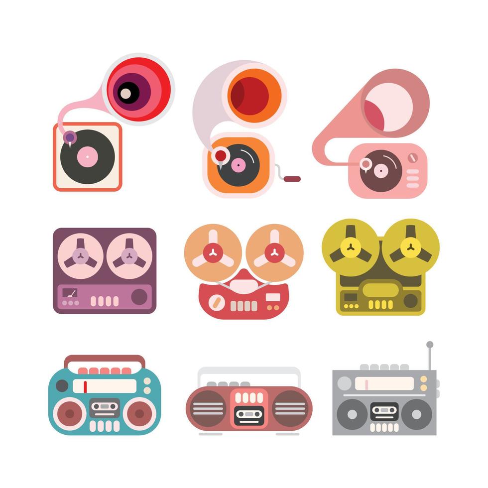 Gramophone and Tape Player vector