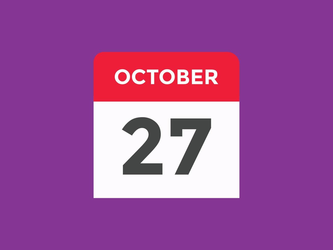 october 27 calendar reminder. 27th october daily calendar icon ...