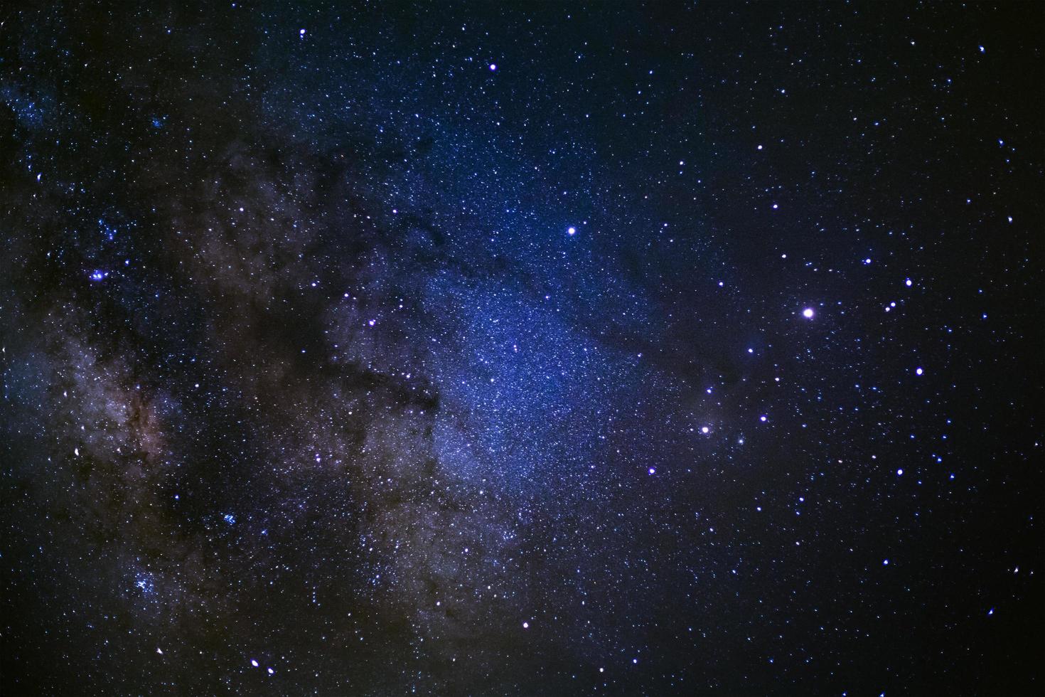 Close up milky way galaxy with stars and space dust in the universe, Long exposure photograph, with grain. photo