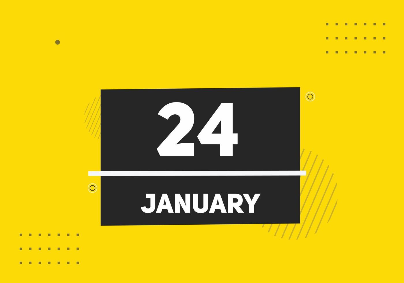 Recordatorio del calendario del 24 de enero. Plantilla de icono de calendario diario del 24 de enero. plantilla de diseño de icono de calendario 24 de enero. ilustración vectorial vector
