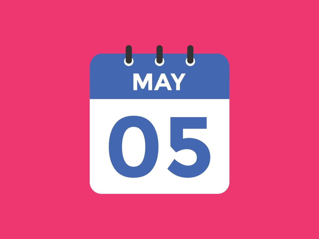 may 5 calendar reminder. 5th may daily calendar icon template. Calendar 5th may icon Design template. Vector illustration