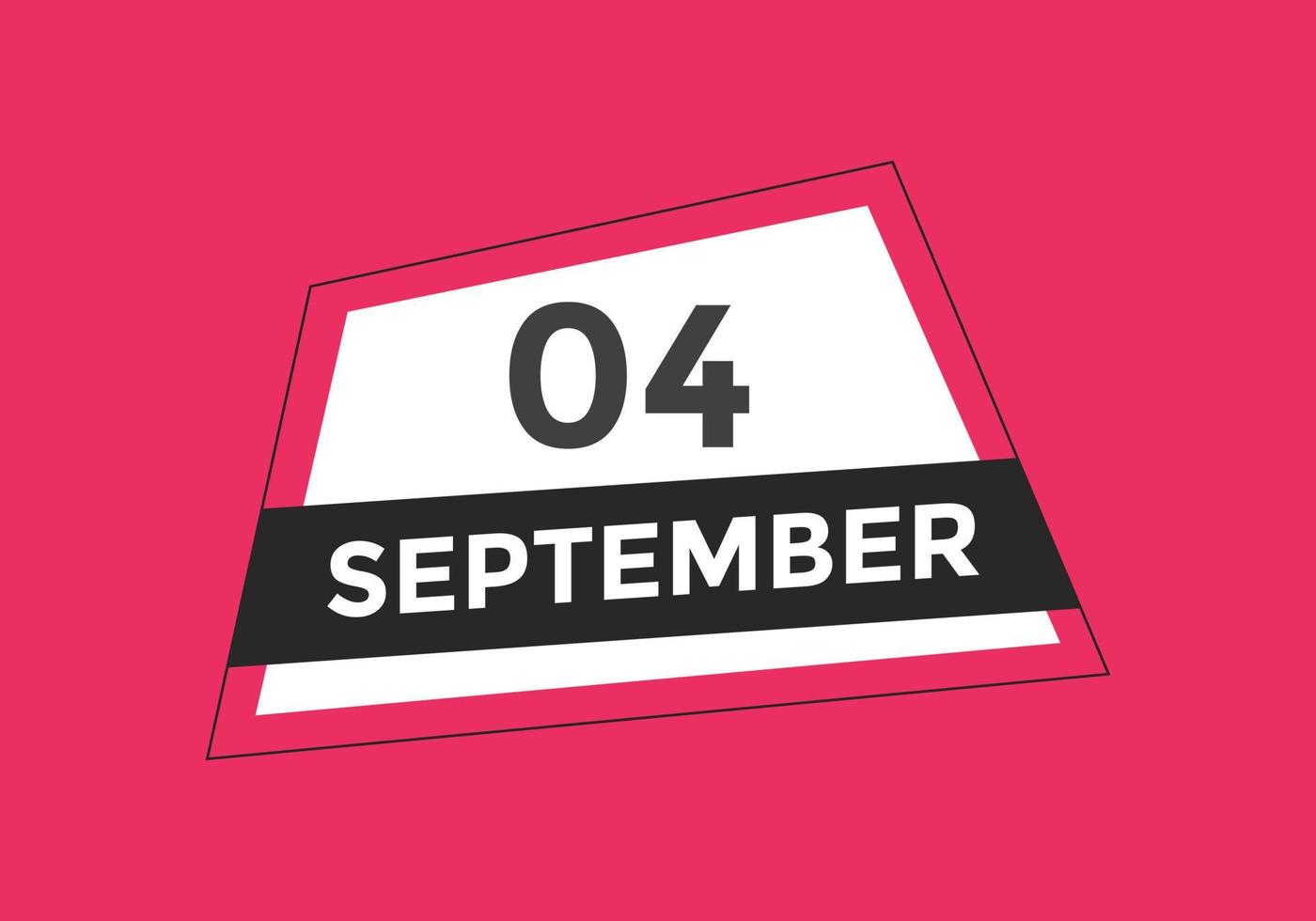 september 4 calendar reminder. 4th september daily calendar icon template. Calendar 4th september icon Design template. Vector illustration