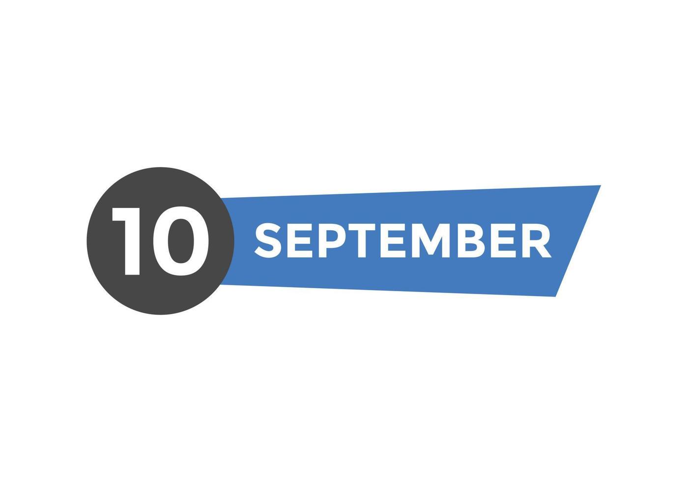 Recordatorio del calendario del 10 de septiembre. Plantilla de icono de calendario diario del 10 de septiembre. plantilla de diseño de icono de calendario 10 de septiembre. ilustración vectorial vector