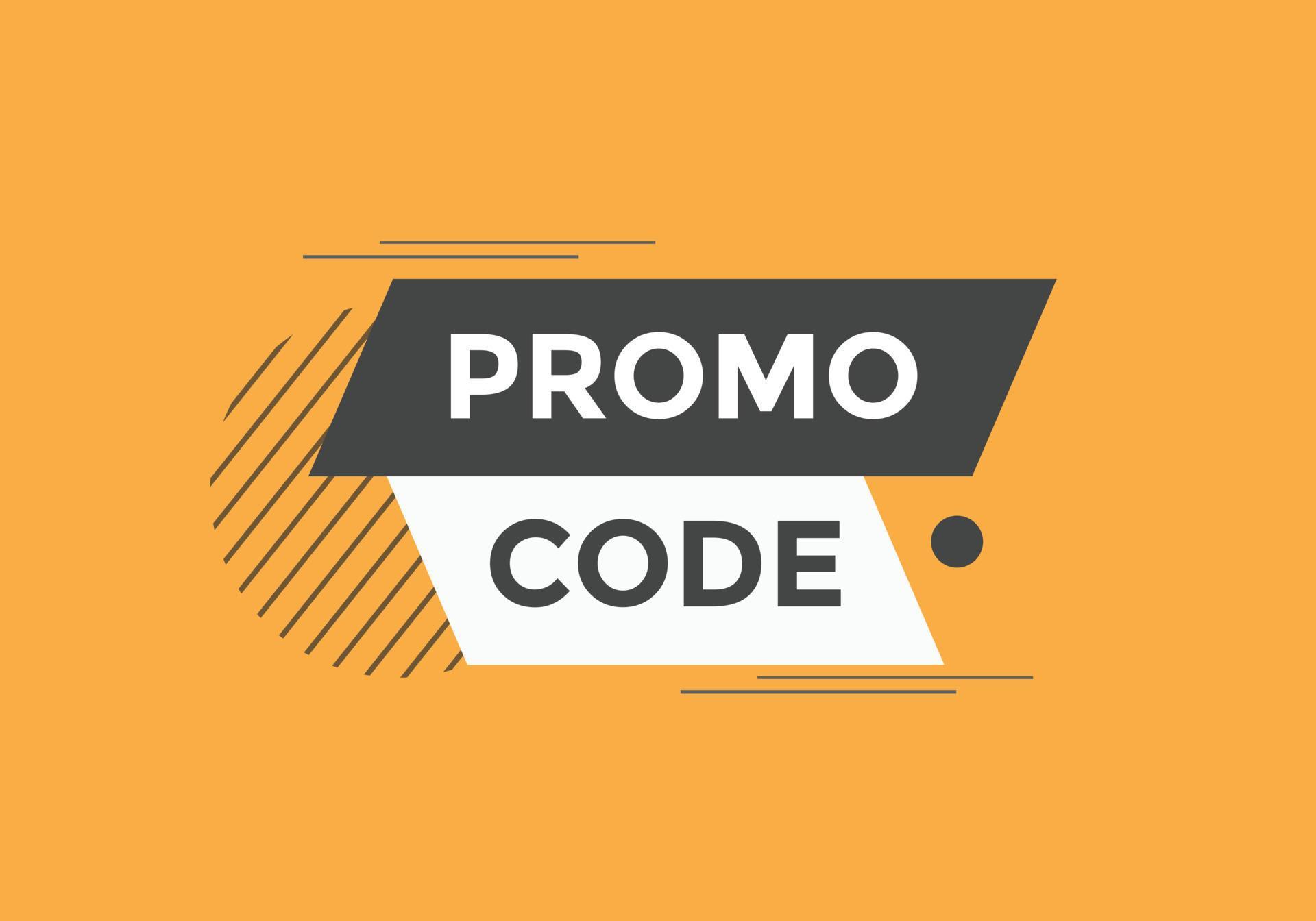 Promo code button. Promo code speech bubble. Promo code text web