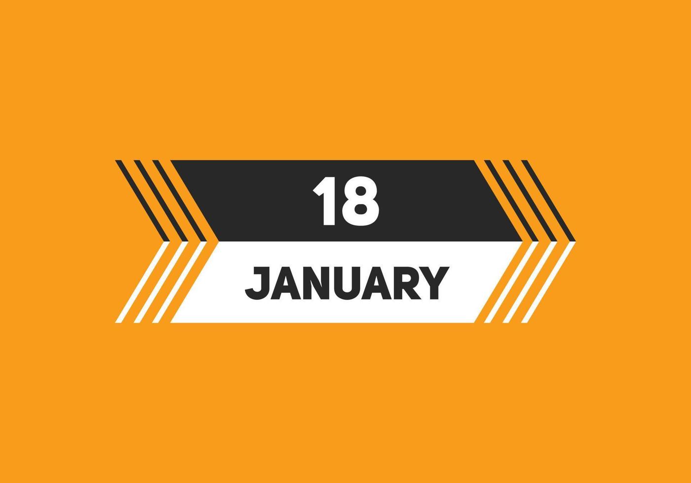 january 18 calendar reminder. 18th january daily calendar icon template. Calendar 18th january icon Design template. Vector illustration