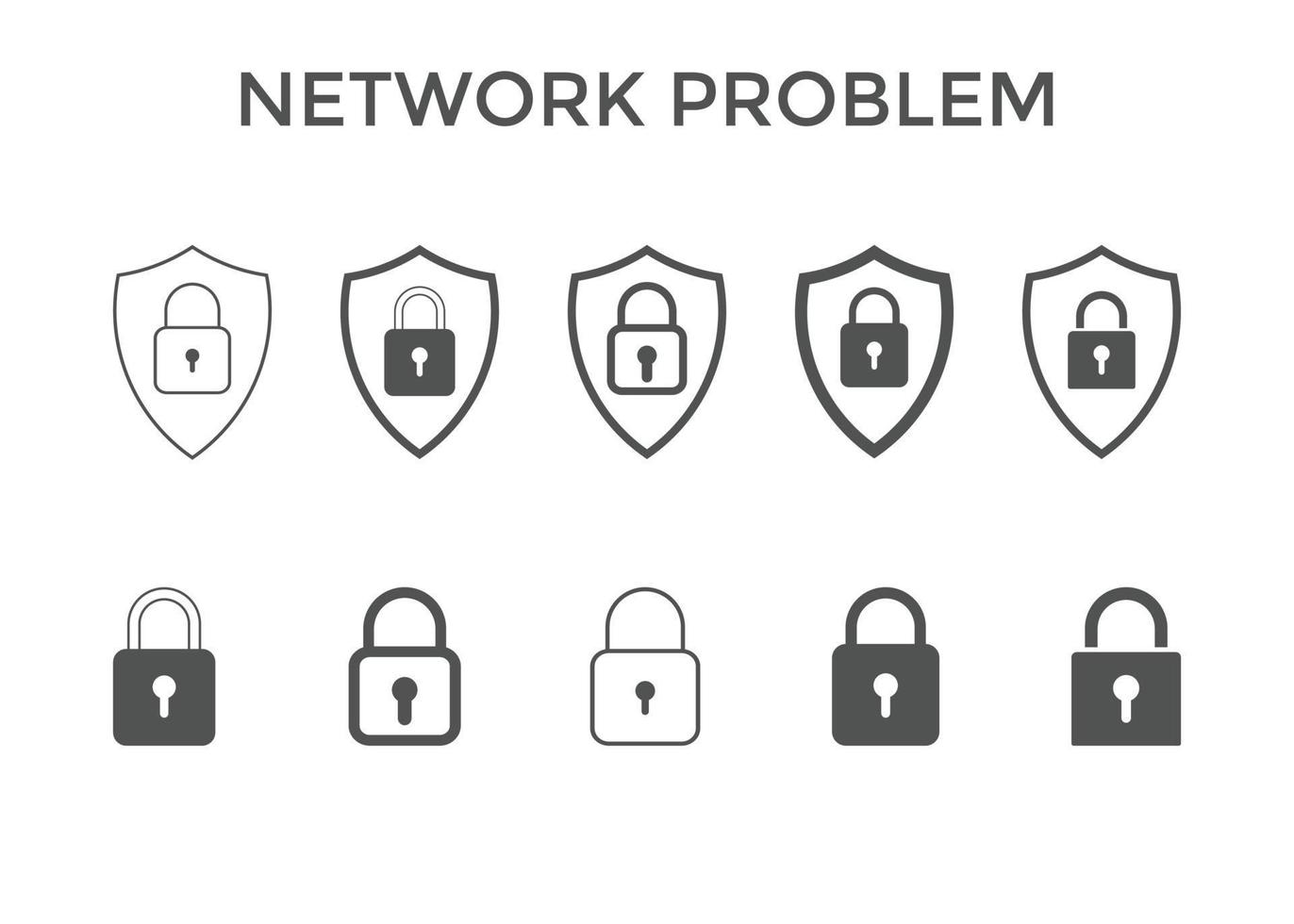 Set of network protection icons. Lock security shield icon vector