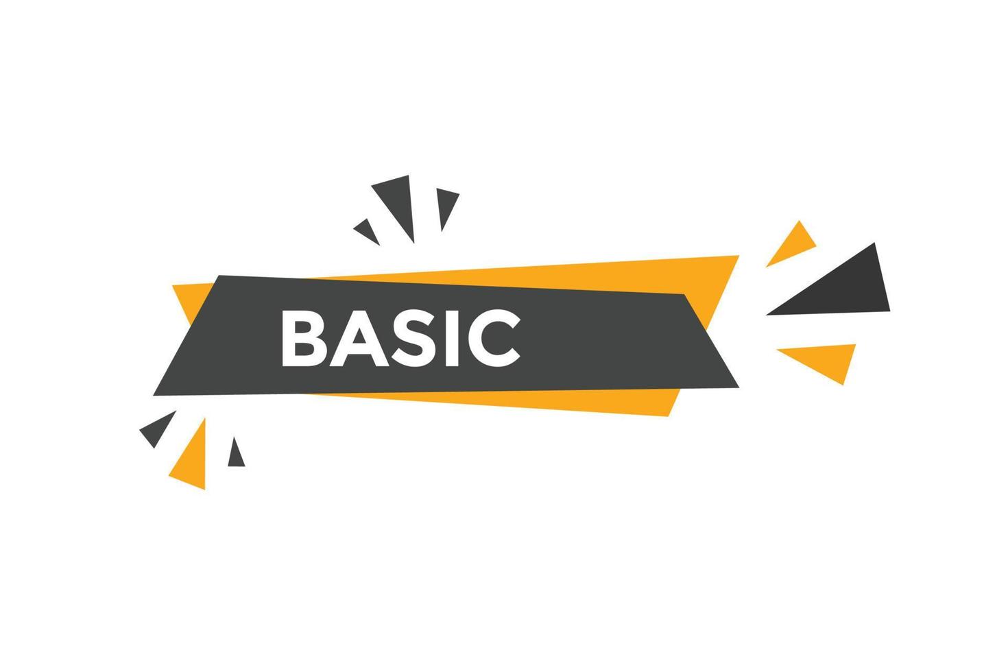 Basic text button. speech bubble. Basic Colorful web banner. vector illustration