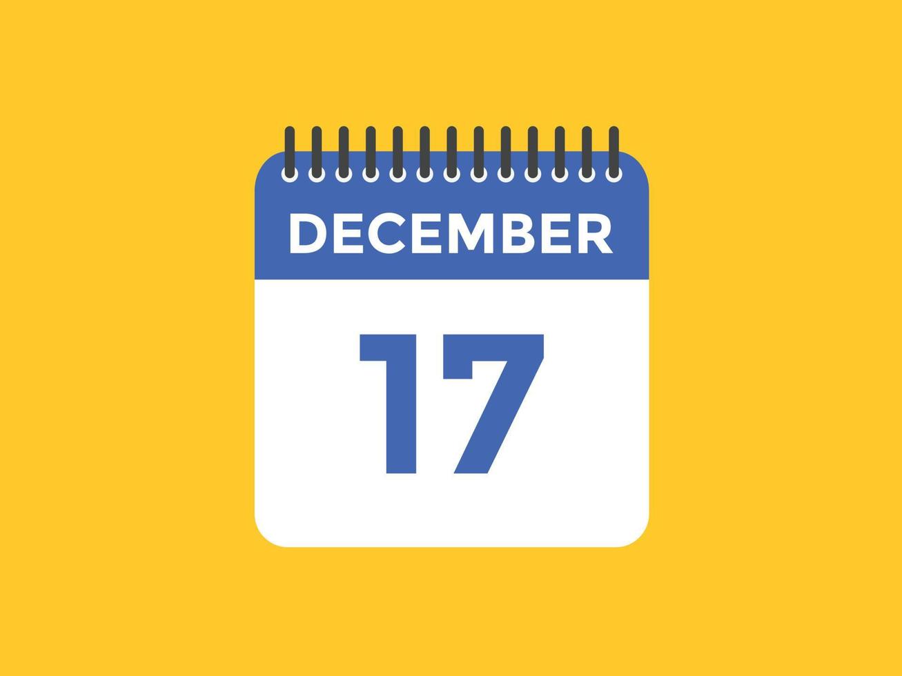 december 17 calendar reminder. 17th december daily calendar icon