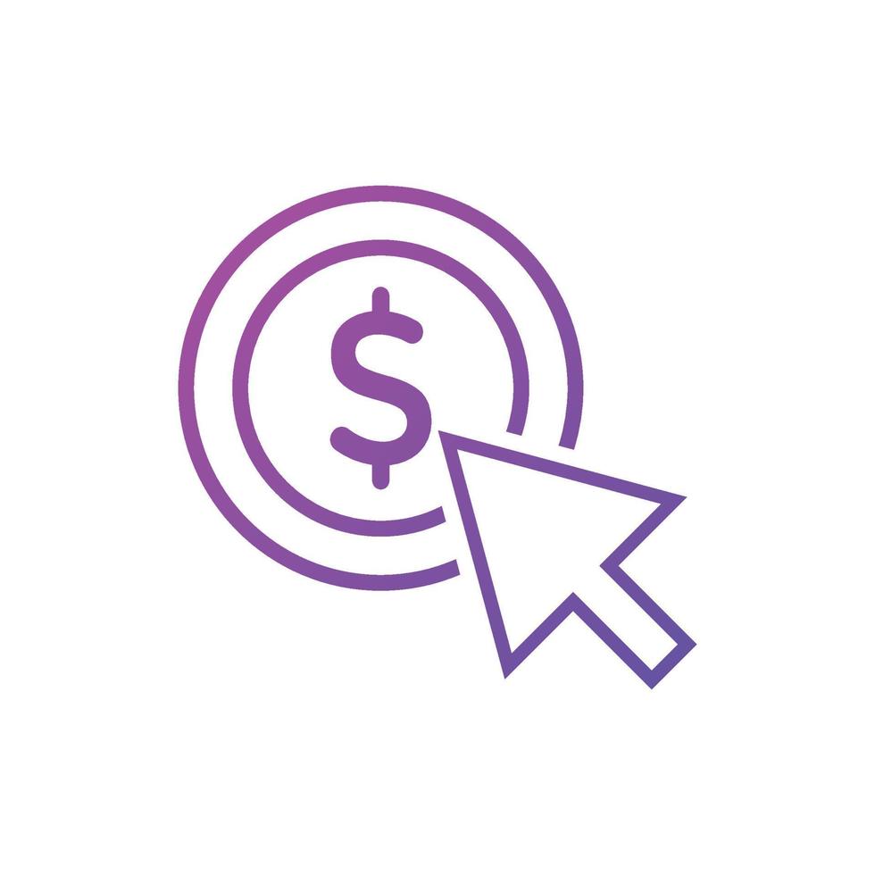 Pay per click icons. Concept for SEO, payment collection and web design. PPC icon vector