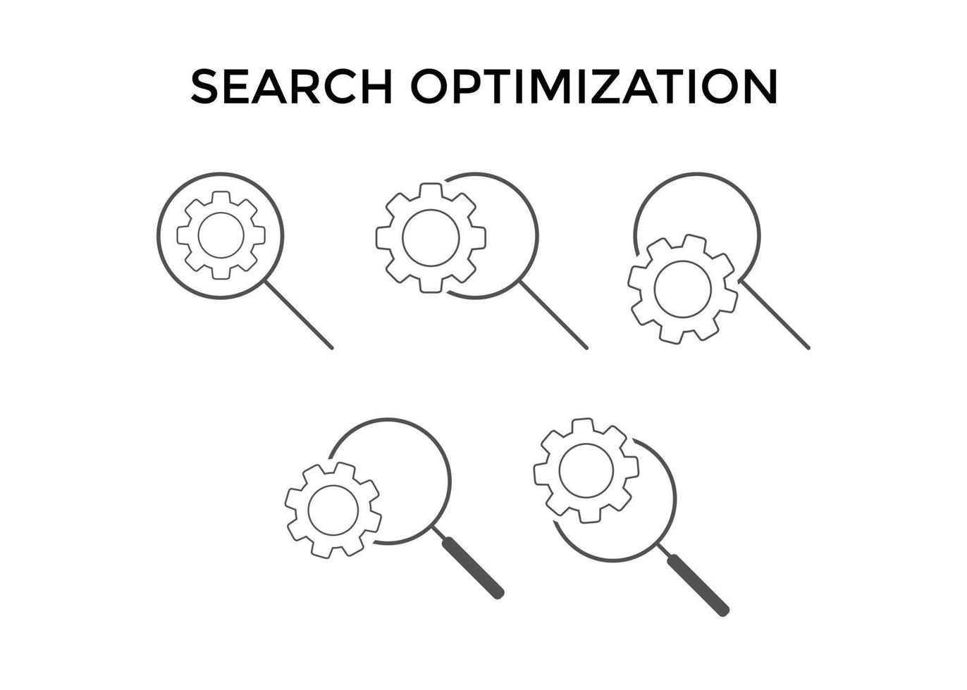 conjunto de icono de optimización de búsqueda vector