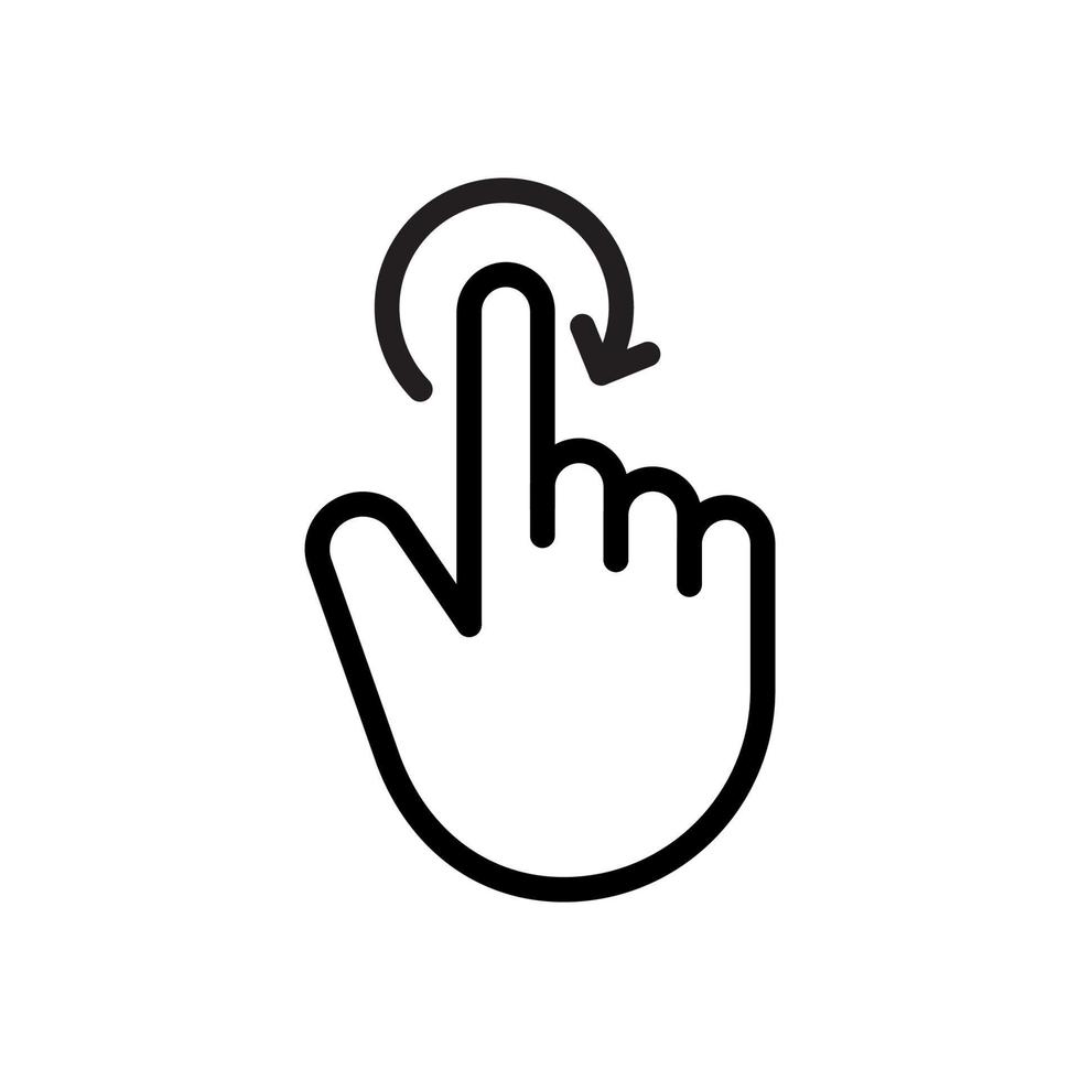 Gesture finger touch and click on refresh symbol. vector