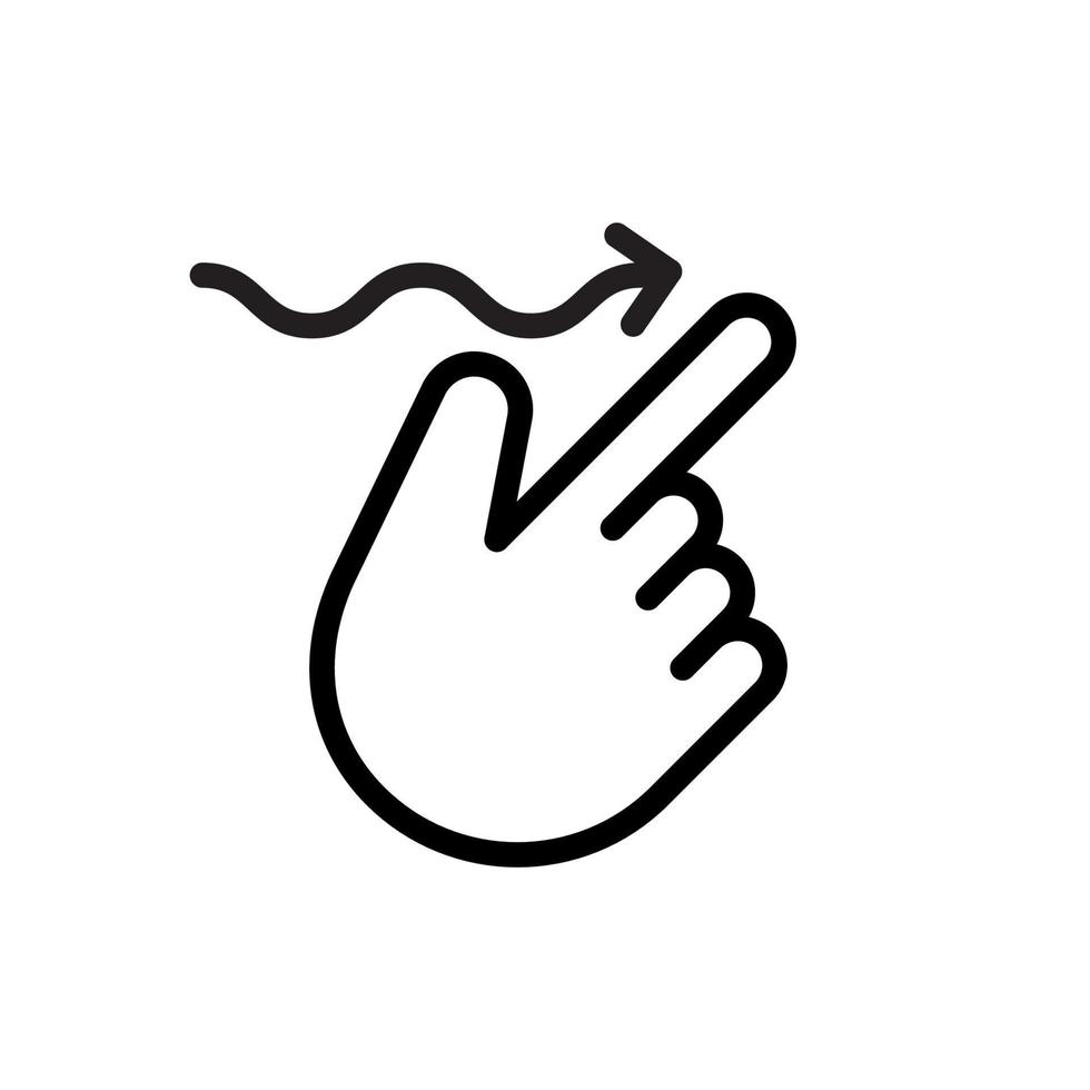 Finger gesture swipe right. vector