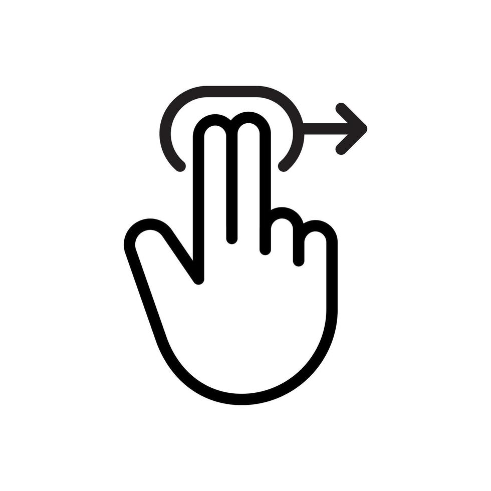 Gesture two fingers swipe right. vector