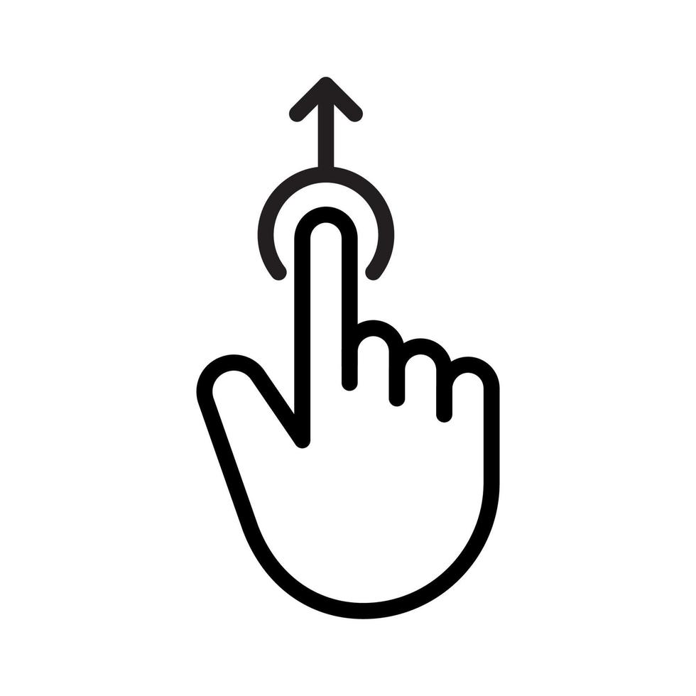 Gesture finger swipe up. vector