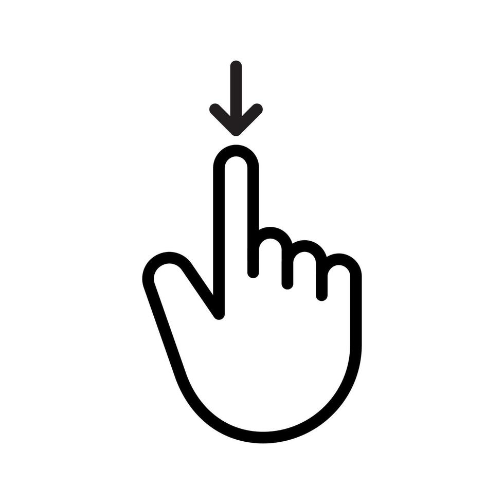 Gesture finger swipe down. vector