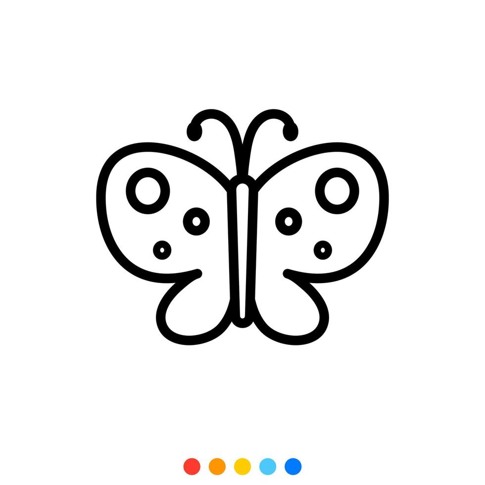 mariposa, vector, icono, ilustración. vector