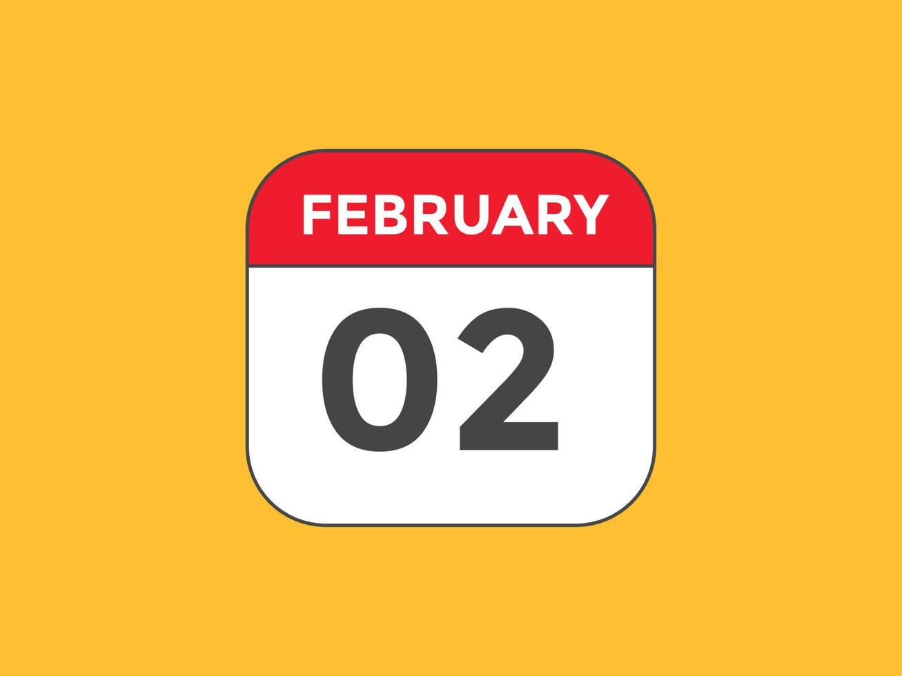 february 2 calendar reminder. 2nd february daily calendar icon template