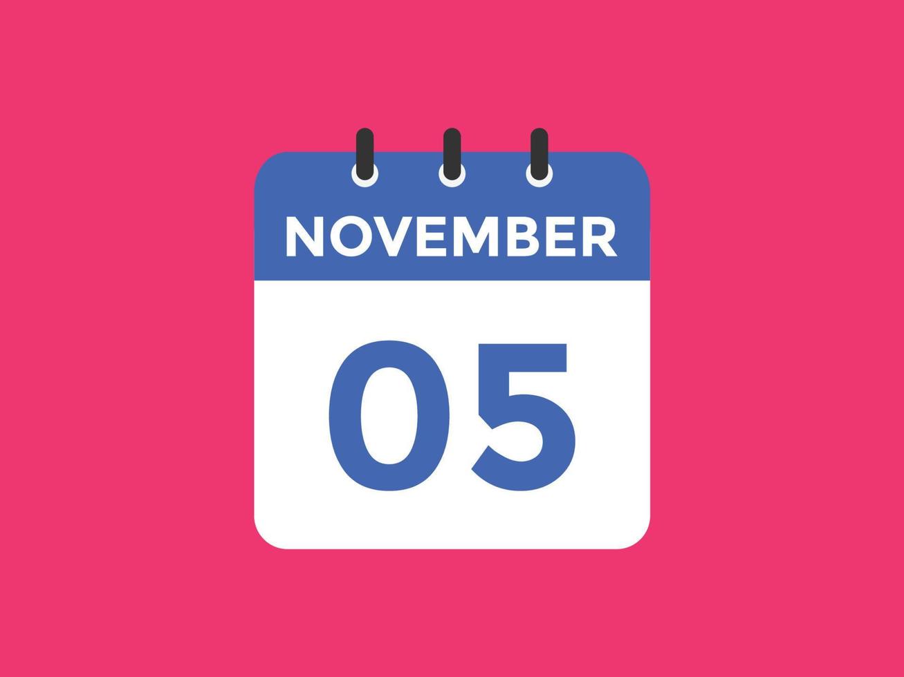 november 5 calendar reminder. 5th november daily calendar icon template