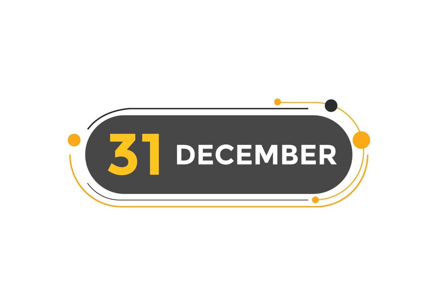 Recordatorio del calendario del 31 de diciembre. Plantilla de icono de calendario diario del 31 de diciembre. plantilla de diseño de icono de calendario 31 de diciembre. ilustración vectorial vector