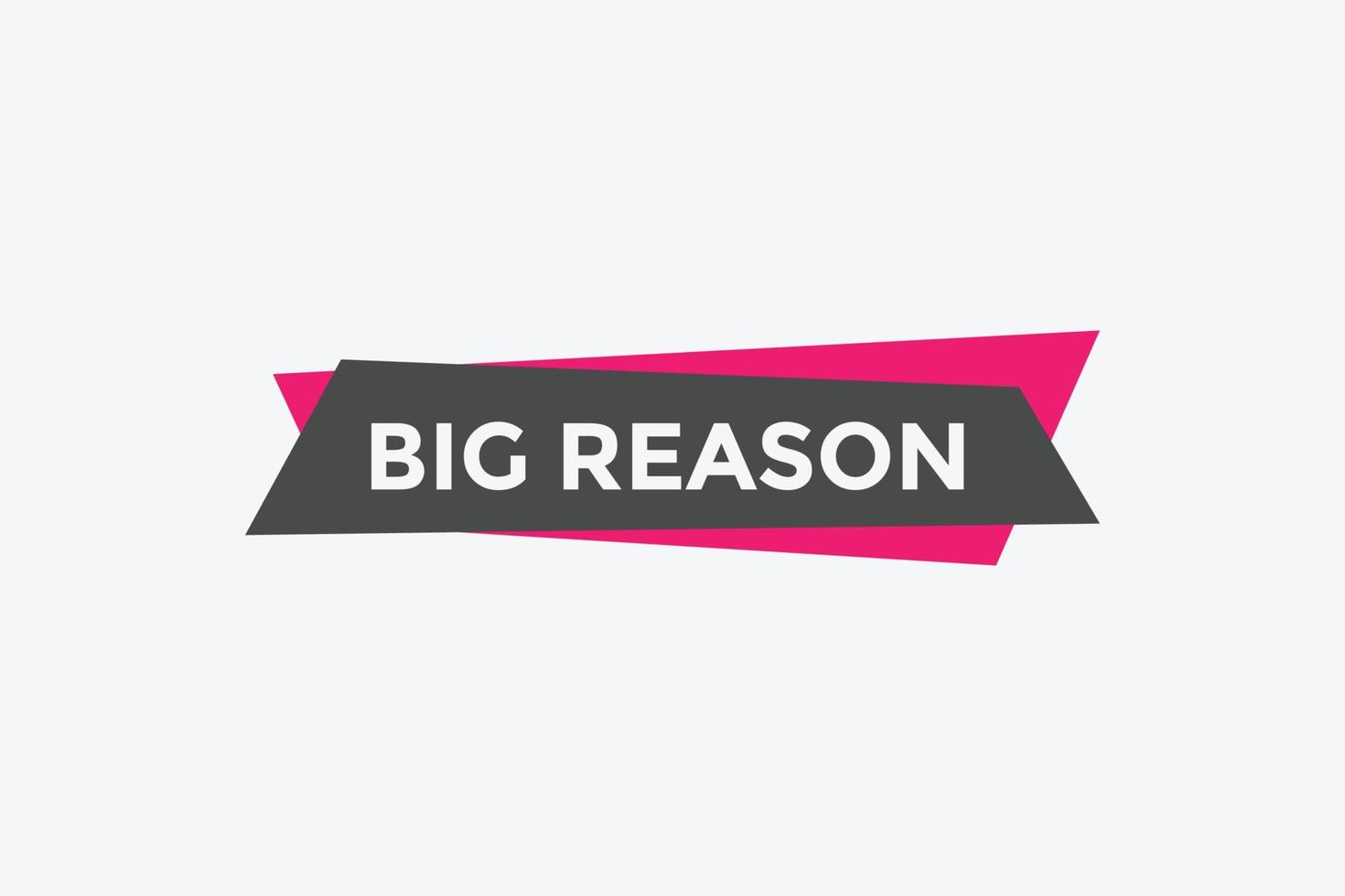 big reason text button. speech bubble. big reason Colorful web banner template. vector illustration