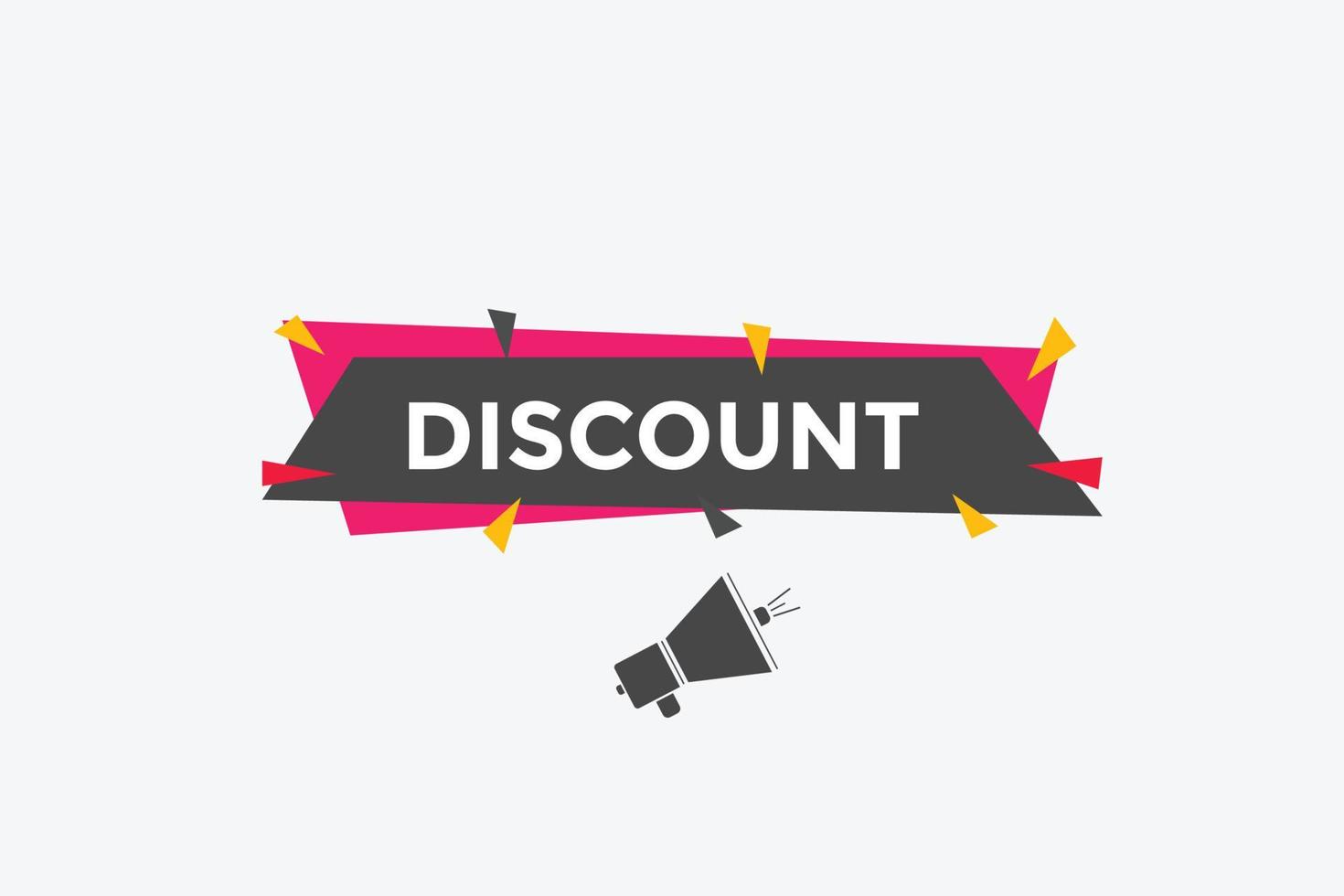 discount button. speech bubble. discount Colorful web banner. vector illustration