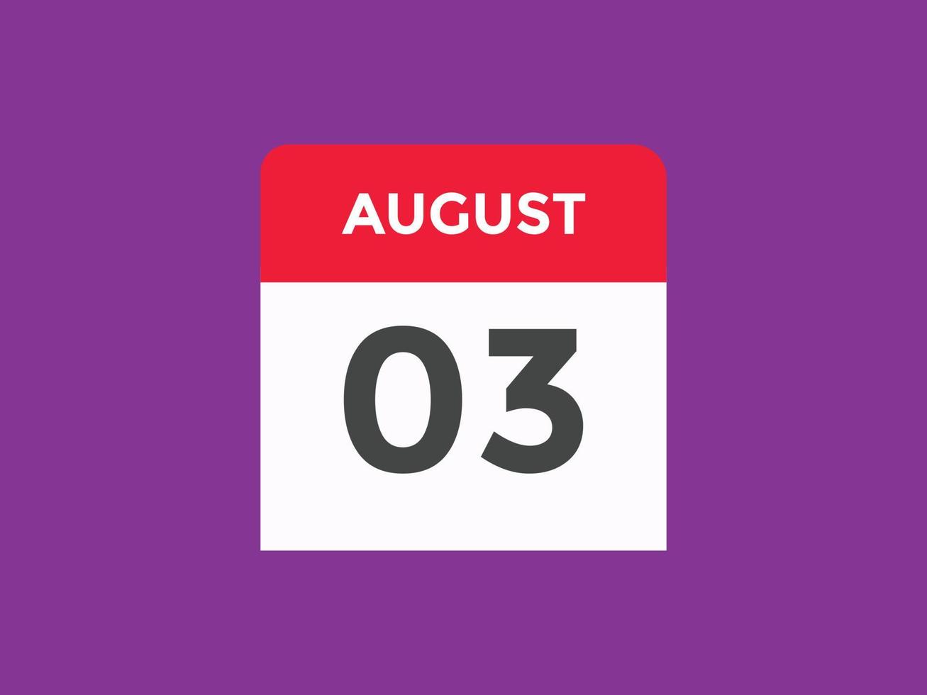 august 3 calendar reminder. 3rd august daily calendar icon template. Calendar 3rd august icon Design template. Vector illustration 11054955 Vector Art at Vecteezy
