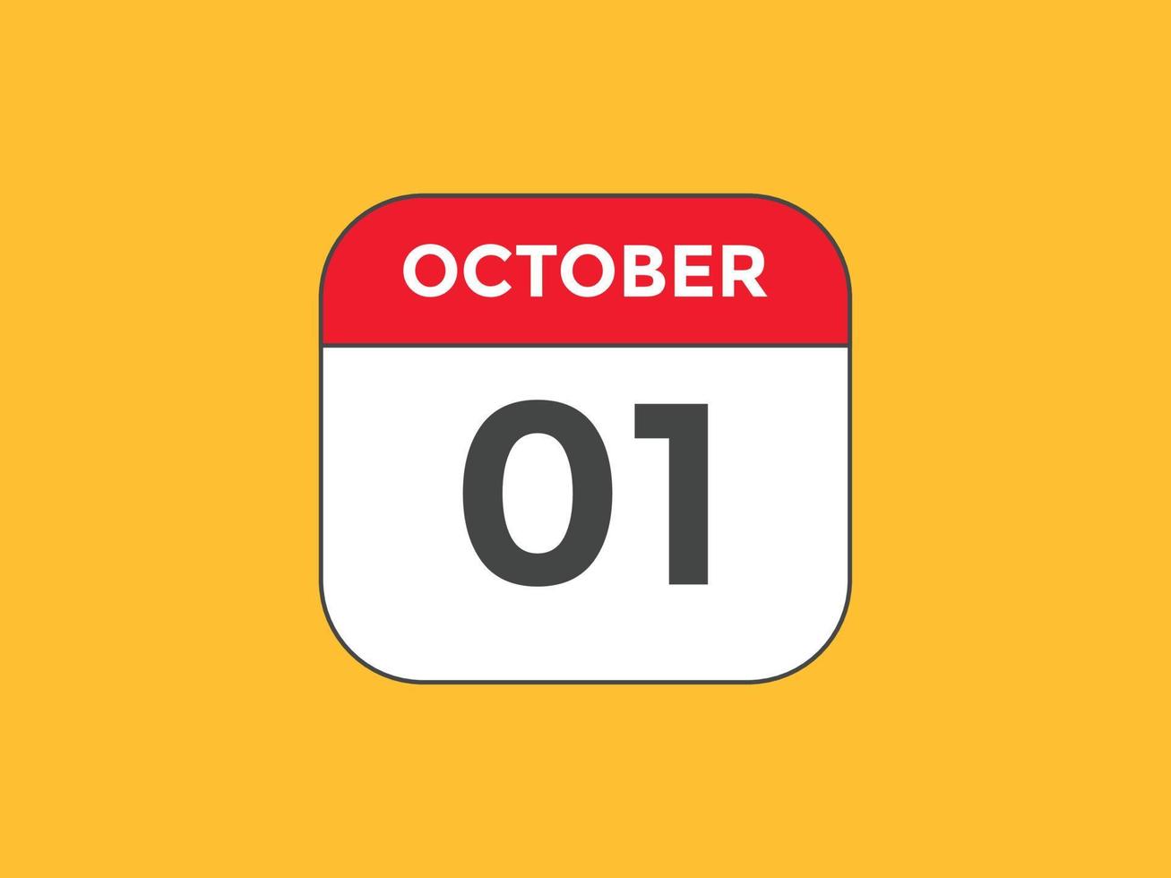 october 1 calendar reminder. 1st october daily calendar icon template. Calendar 1st october icon Design template. Vector illustration 11055041 Vector Art at Vecteezy
