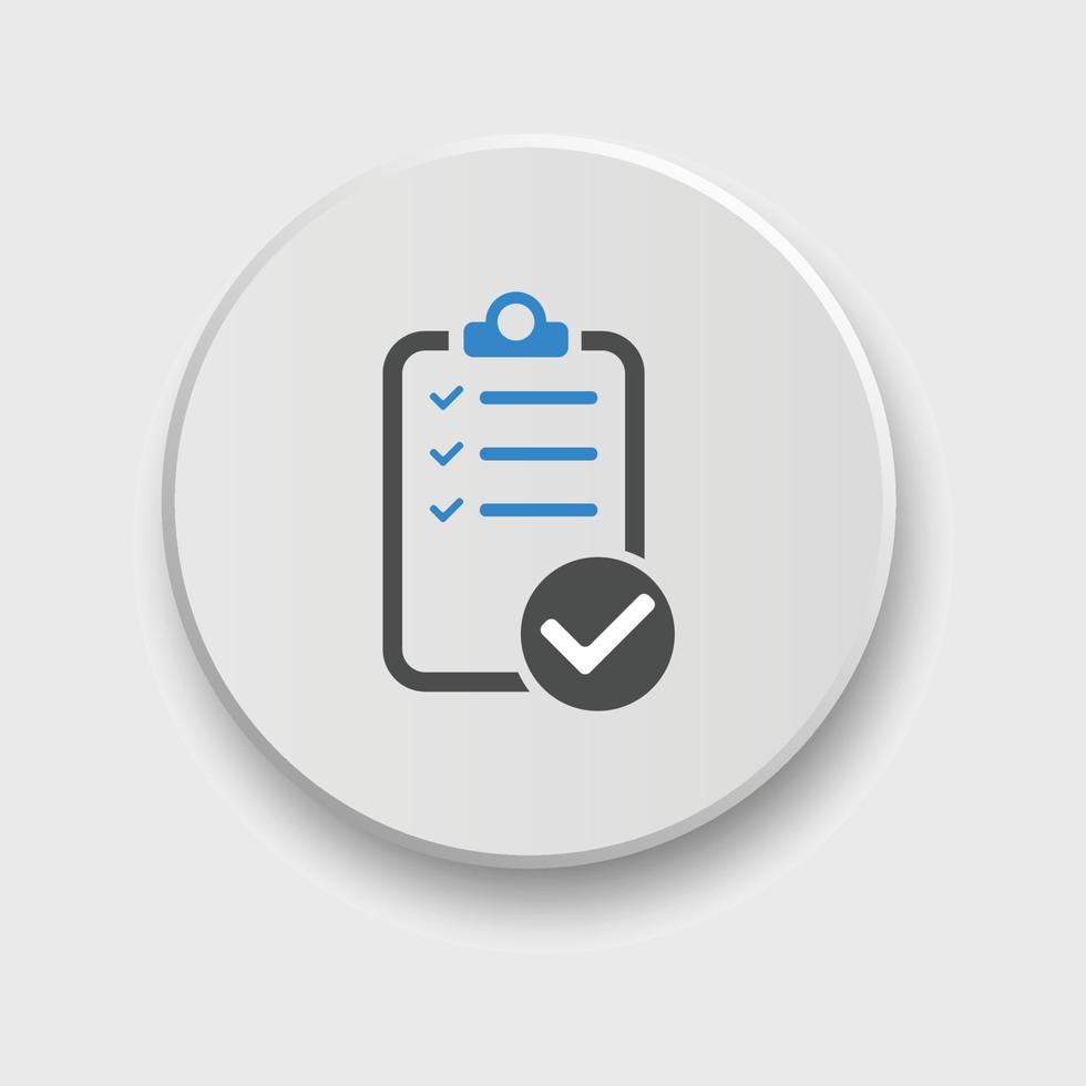 checklist icon. Vector illustration. Checklist sign symbol apps or web interface with button