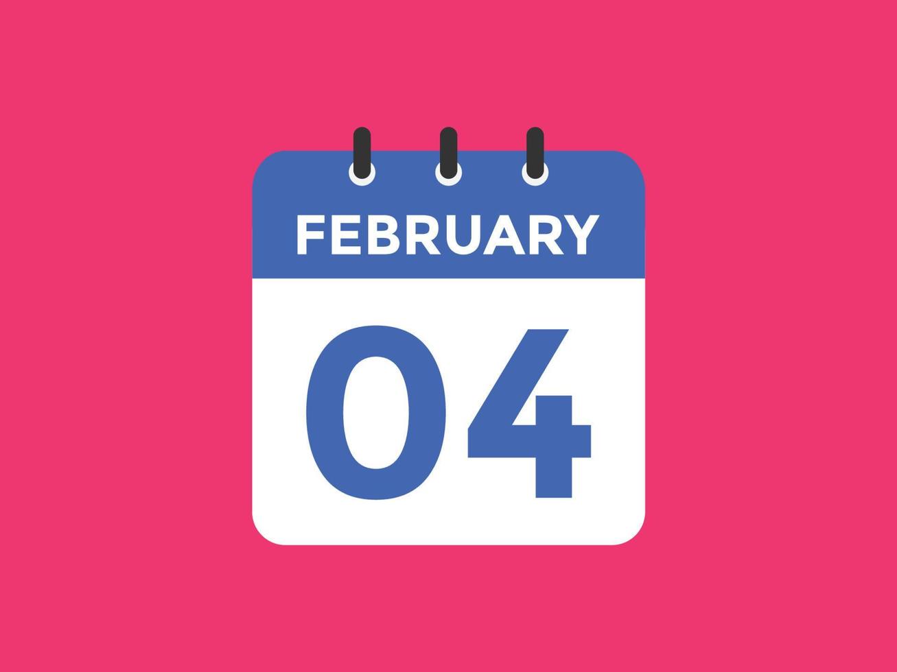 february 4 calendar reminder. 4th february daily calendar icon template
