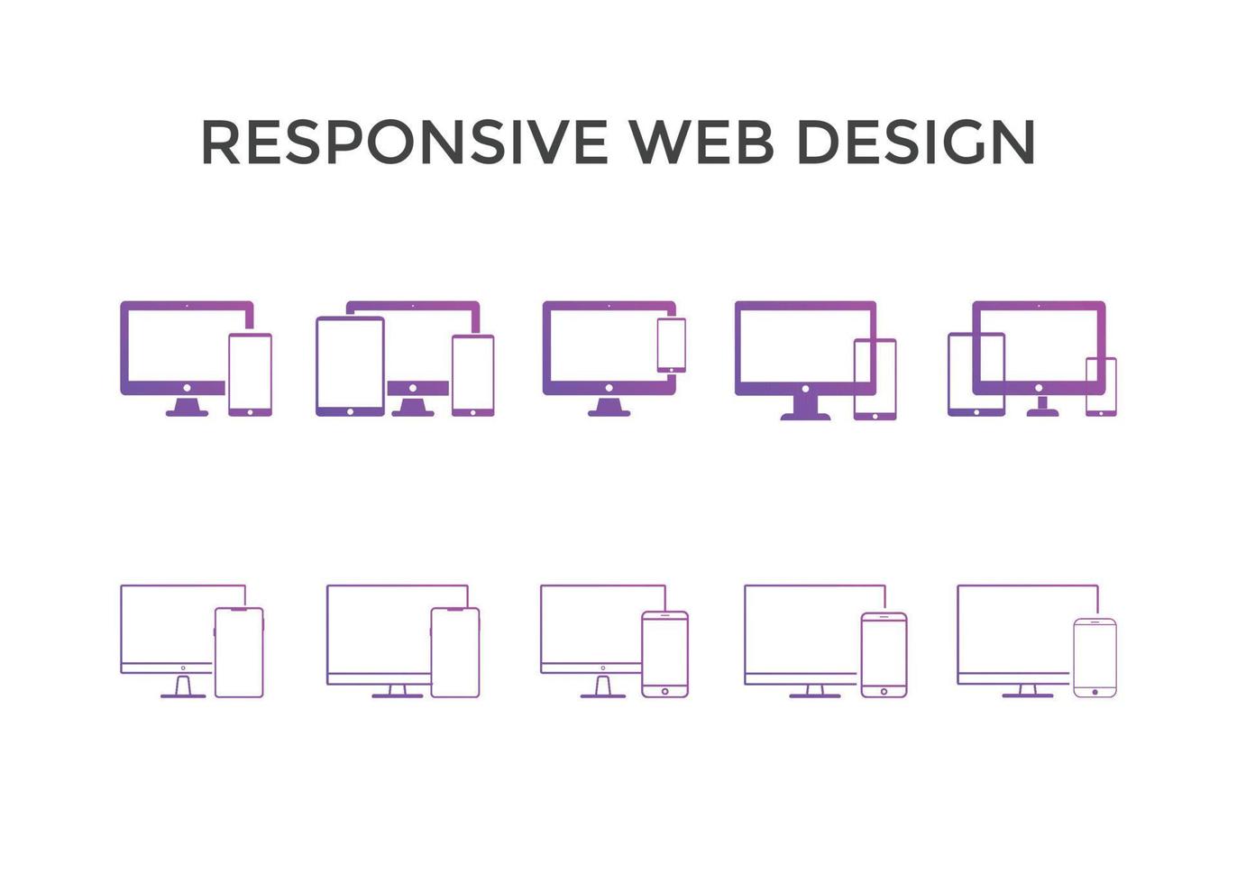 Set of responsive web design icons. Line icon vector
