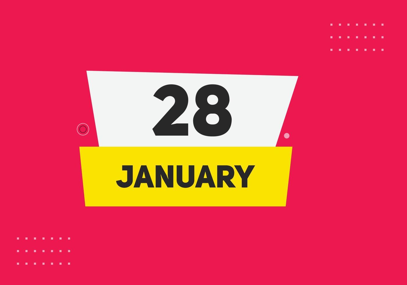 january 28 calendar reminder. 28th january daily calendar icon template. Calendar 28th january icon Design template. Vector illustration