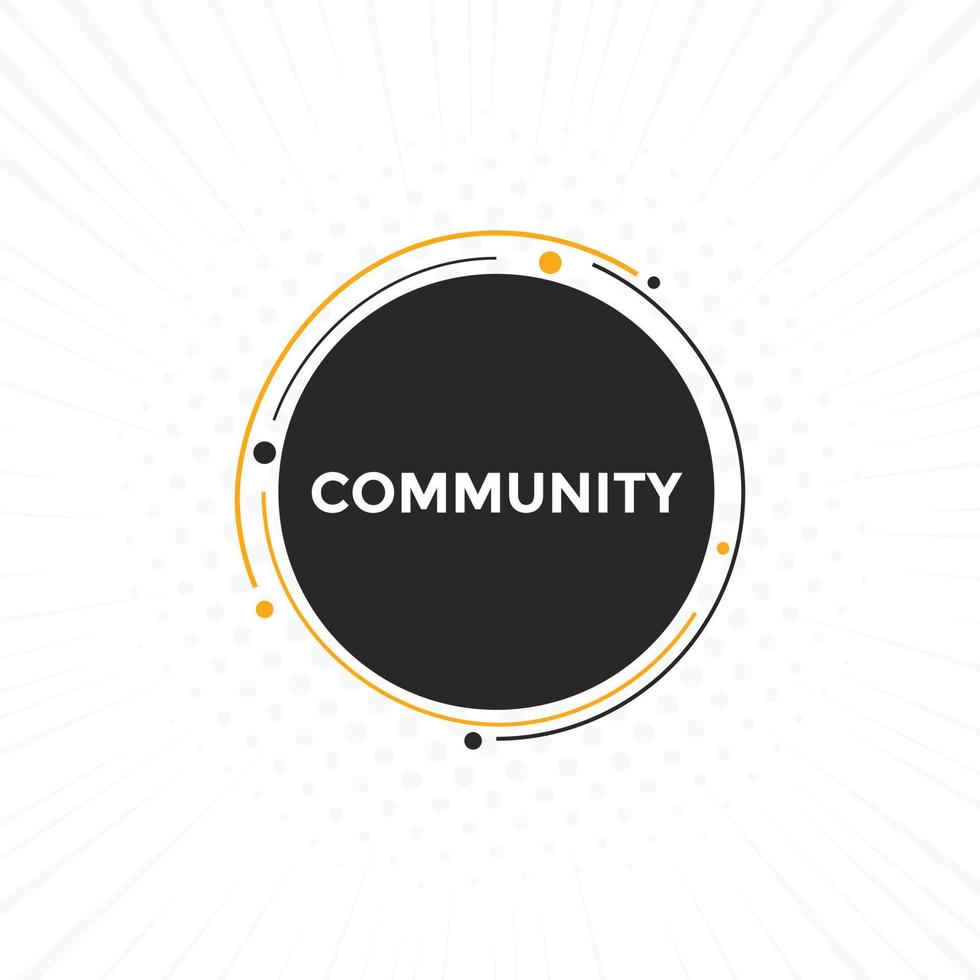 community text button. speech bubble. community Colorful web banner. vector illustration