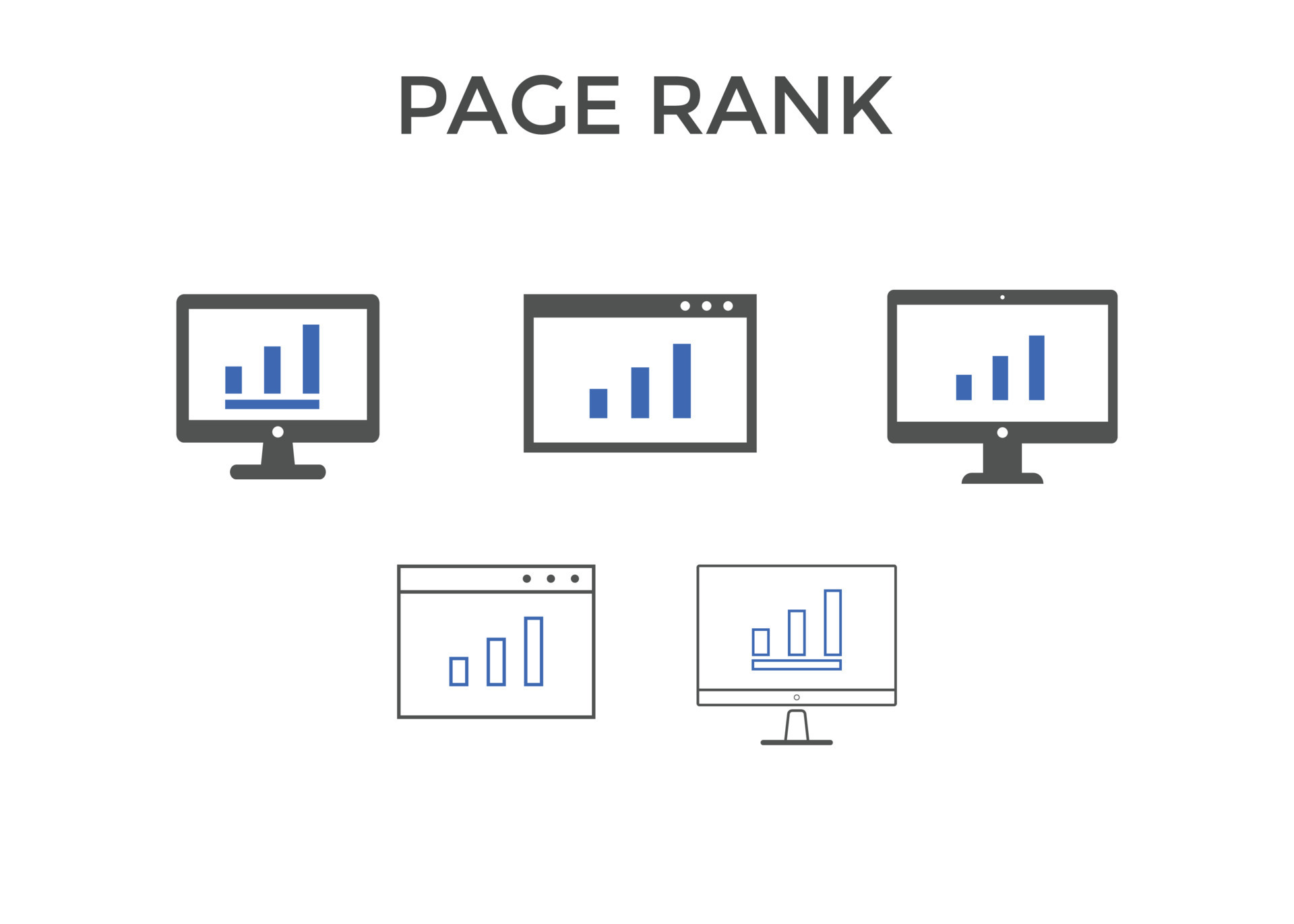 Set of Page rank icons. Used for SEO or design 11055215 Vector Art