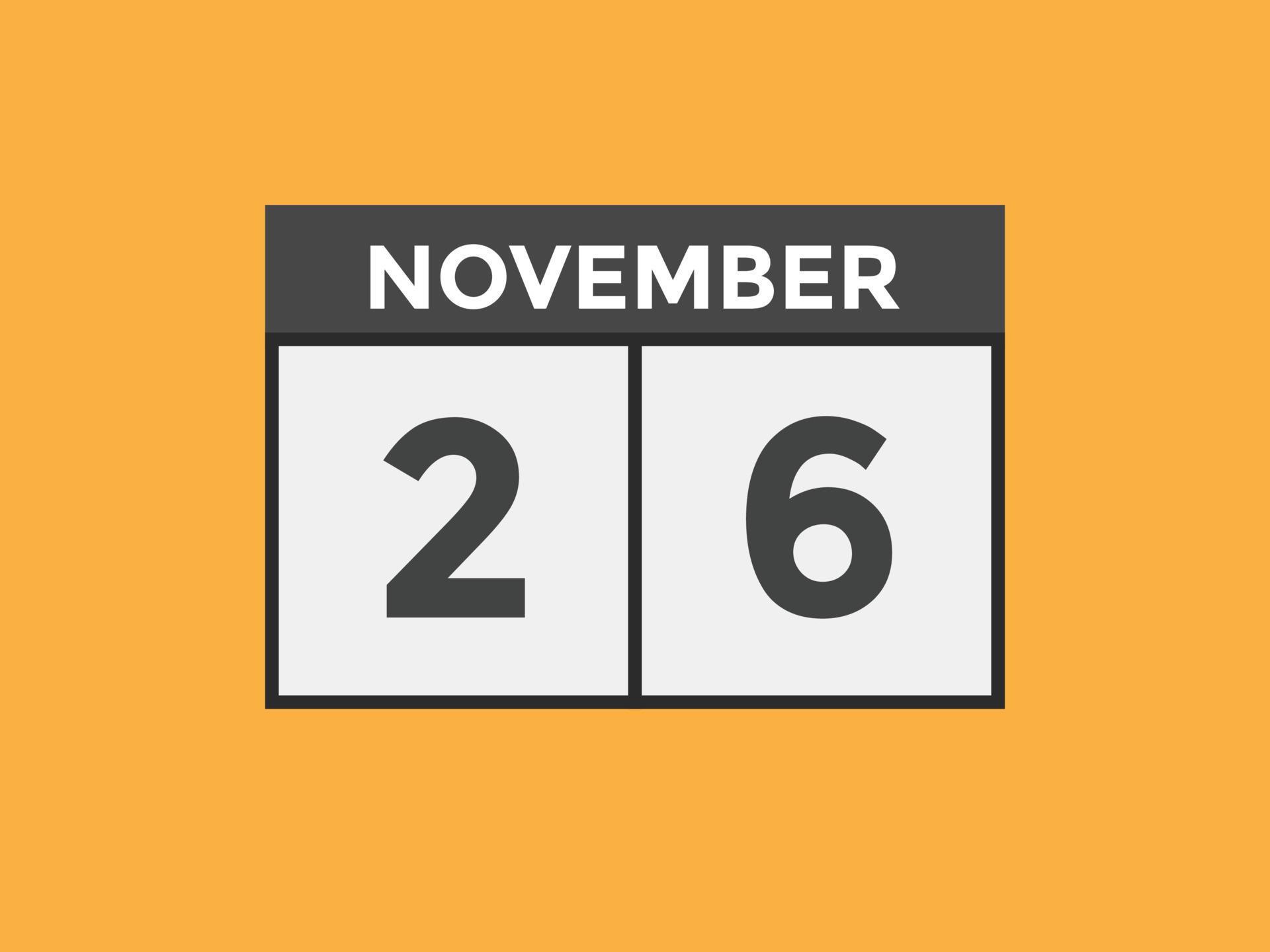 november 26 calendar reminder 26th november daily calendar icon november 26 calendar reminder 26th november daily calendar icon