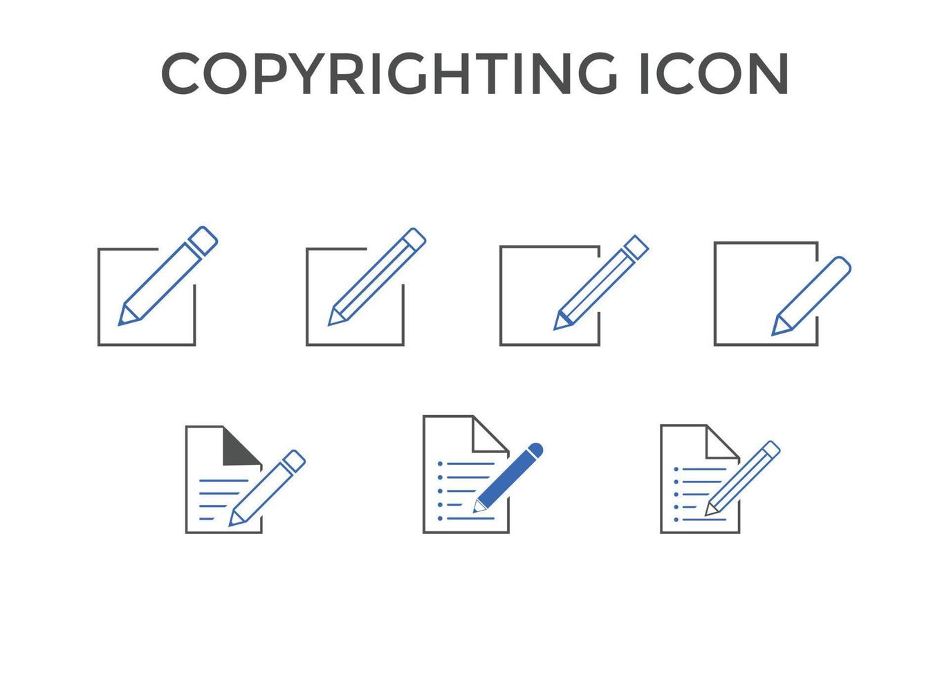 Set of Copyrighting icons Vector illustration. Copywriting icons for seo and website