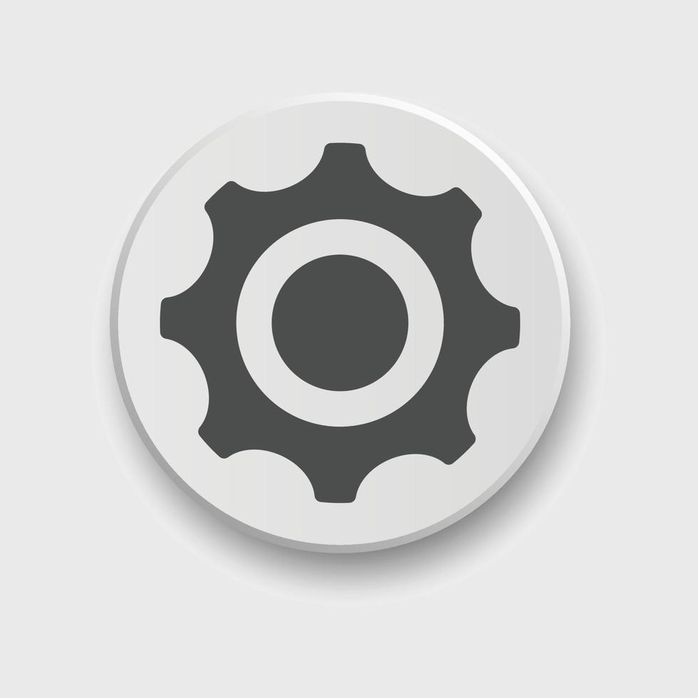 Setting icon for apps or web interface with button. Set of settings, Gear, Cog icon vector with button. Sign flat style setting or gear with button