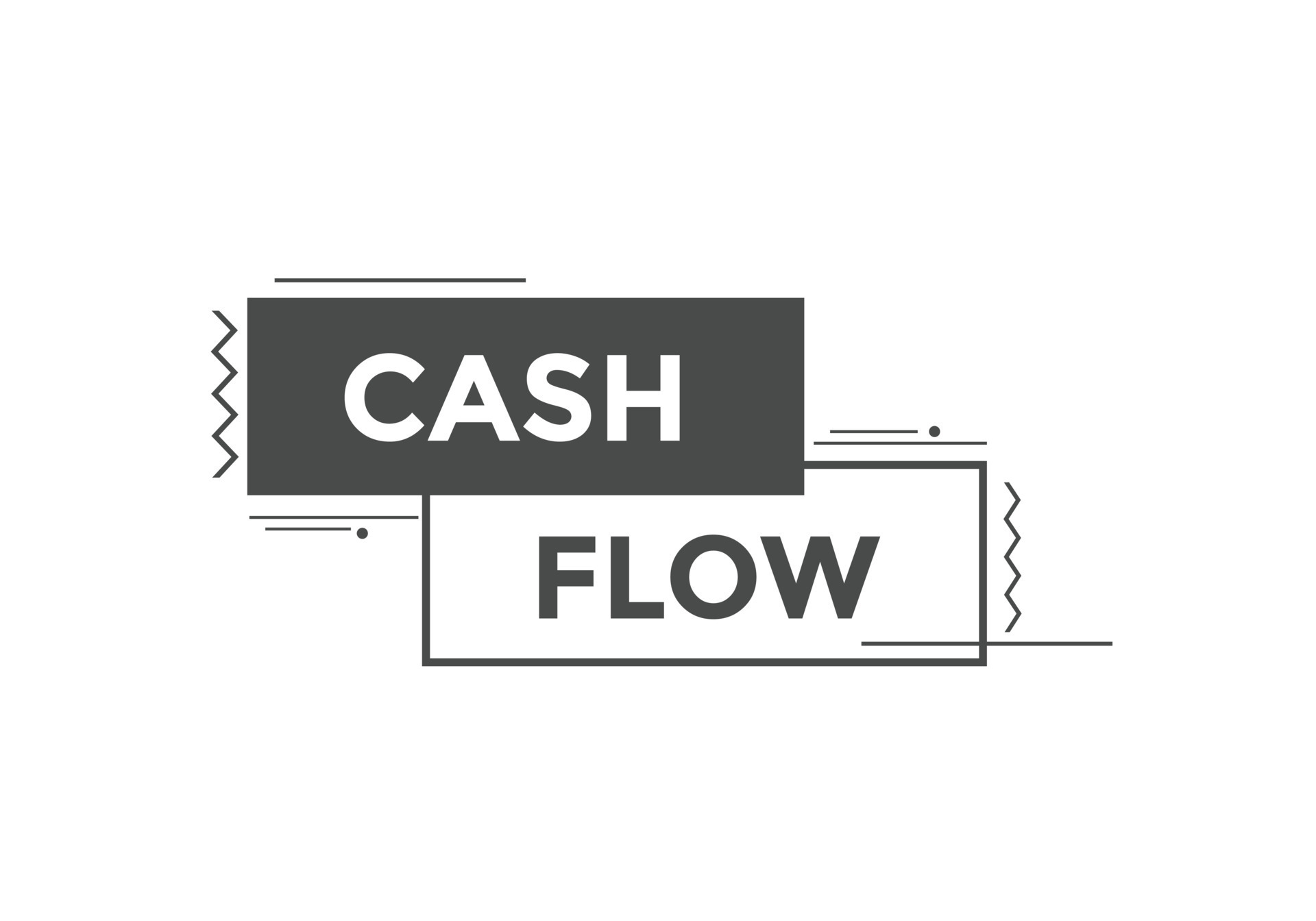 Cash flow text button. speech bubble. Cash flow label sign template