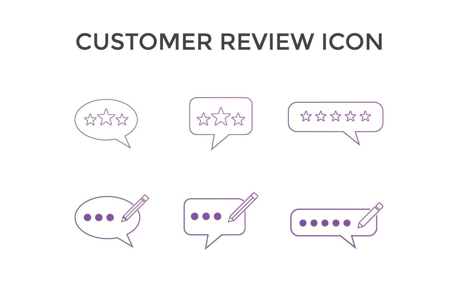 Set of Feedback or Customer review icons Vector illustration. Customer 5 star review sign symbol for SEO, web and mobile apps