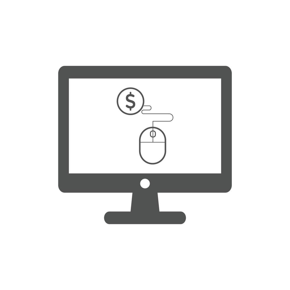 iconos de pago por clic. concepto de seo, cobro de pagos y diseño web. icono de ppc vector
