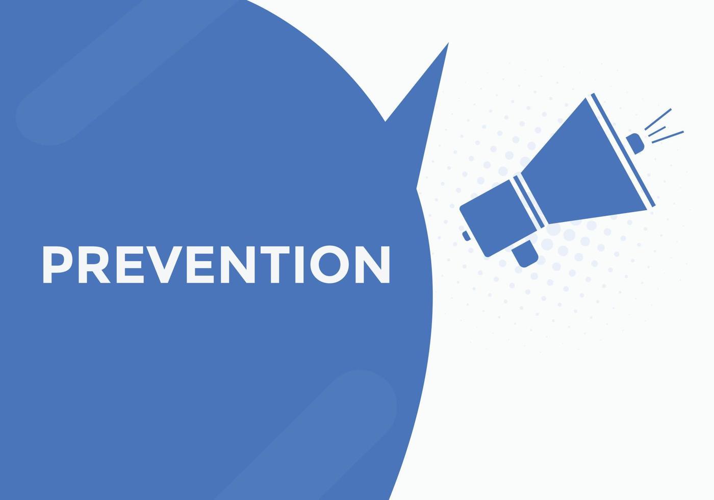 prevention button. speech bubble. prevention Colorful web banner. vector illustration