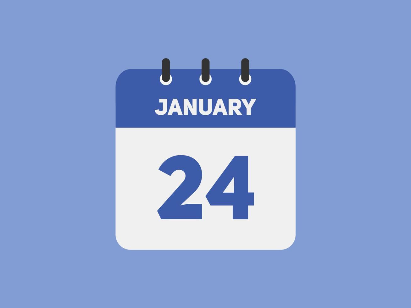 january 24 calendar reminder. 24th january daily calendar icon template