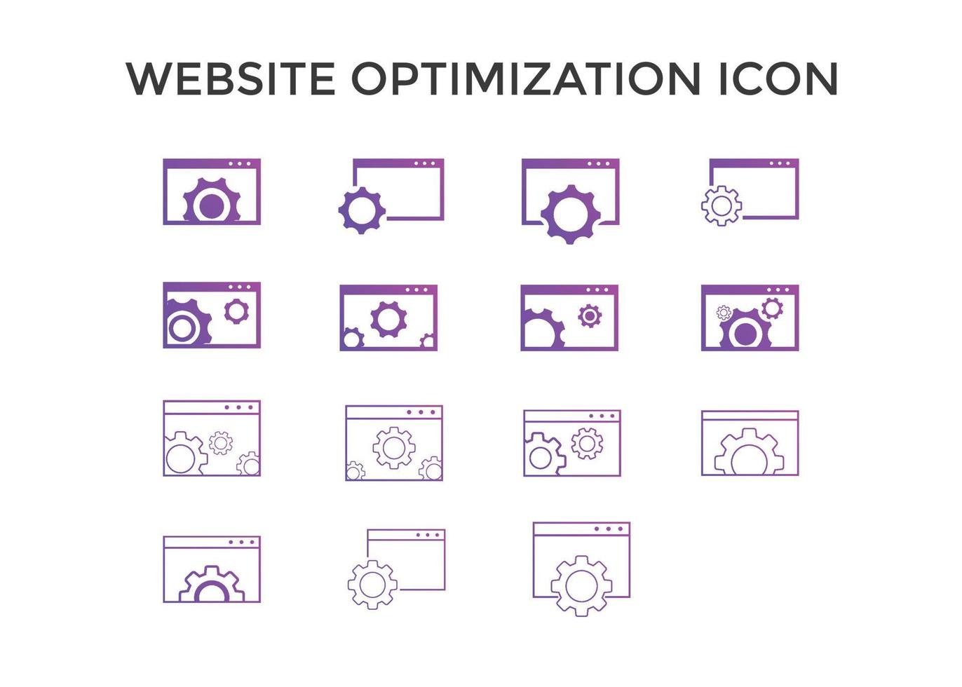 website optimization icons. website page development symbol icon. Concept for SEO and web design vector